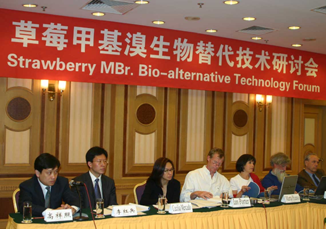 聯(lián)合國環(huán)境署、聯(lián)合國工發(fā)組織等機構(gòu)出席了我公司舉行的草莓甲基溴生物替代技術(shù)研討會